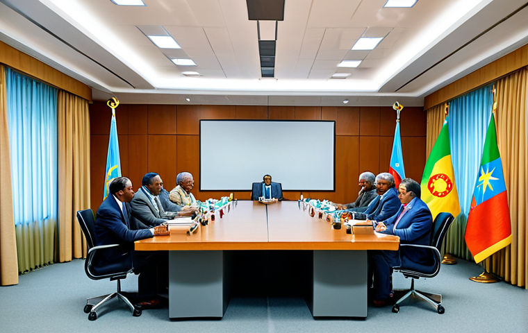 **

"A professional diplomatic meeting between Eritrean and Ethiopian officials, fully clothed in appropriate attire, in a modern conference room. Flags of both countries are subtly displayed in the background. The atmosphere is one of cautious optimism. Safe for work, perfect anatomy, natural proportions, family-friendly, high quality."

**
